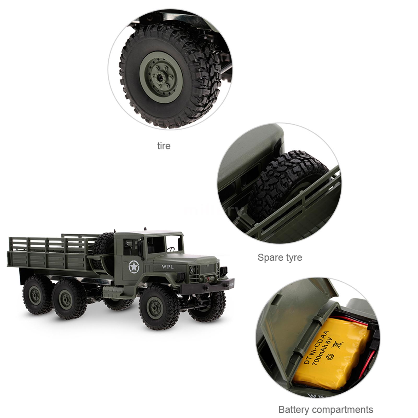 Wpl B 16 1 16 2 4g 2ch 6wd Rc Military Auto Truck Offroad Crawler Army Buggy Car Ebay